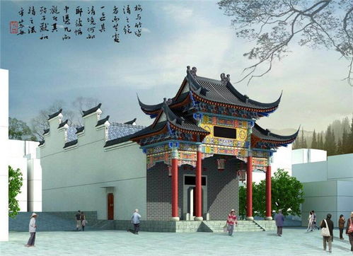 沅陵仿古祠堂 古韻園林景觀 誠信商家 仿古祠堂設(shè)計(jì)效果圖高清圖片 高清大圖
